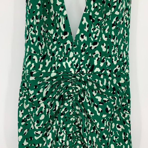 Honey Punch Dress Green Halter Neck Sleeveless Ruched - Picture 4 of 12